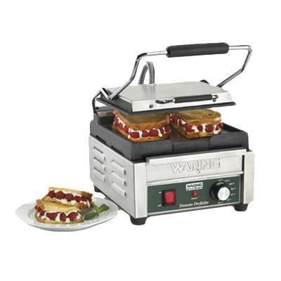 Waring WFG150T Tostato Perfetto, parrilla para sándwich Panini superior e inferior lisa, 120 V