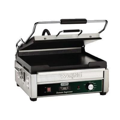 Waring WFG275T Single Commercial Panini Press, flat cast iron surface, 120v/60/1-ph