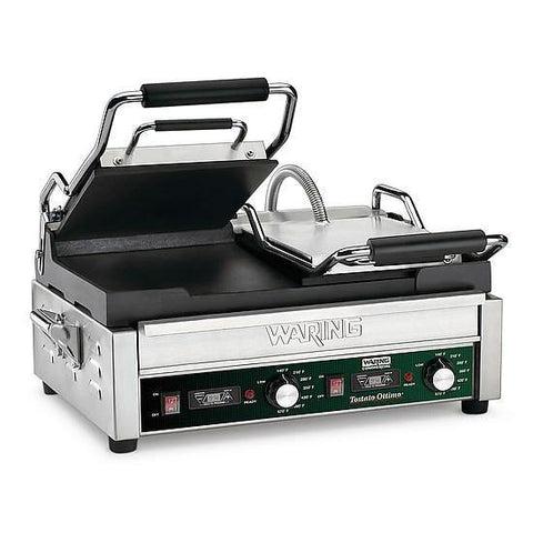 Waring WFG300T Tostato Ottimo, parrilla para tostar doble, placas planas de hierro fundido, 240v