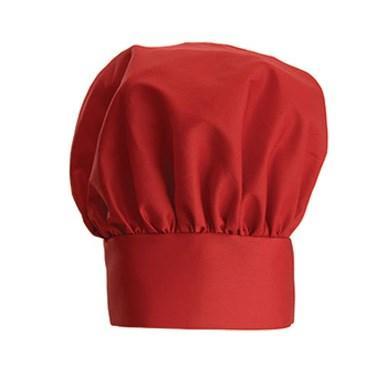 Winco CH-13RD Gorro de Chef Rojo, Cierre de Velcro