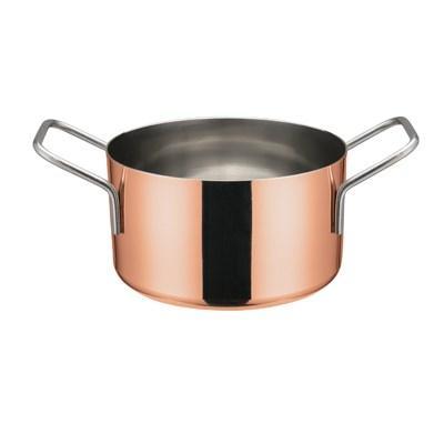 Winco DCWE-204C Mini Casserole, Copper-Plated, 4-1/4" Dia