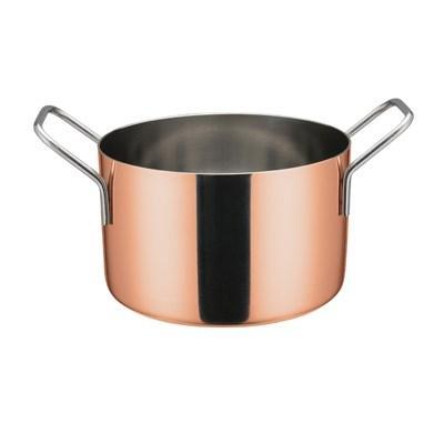 Winco DCWE-205C Mini Casserole, Copper-Plated, 4-3/4" Dia