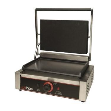 Parrilla para sándwich Winco ESG-1, individual, placa plana de 14", 120 V