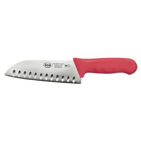 Winco KWP-70R Stal 7” Santoku Knife, Red