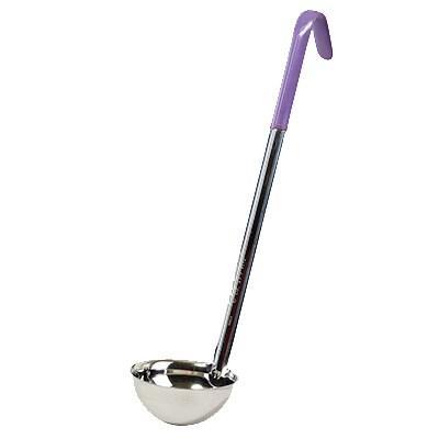 Winco LDC-6P One-Piece Stainless Steel Ladle, Color-Coded Handles, 6 Oz Allergen-Free