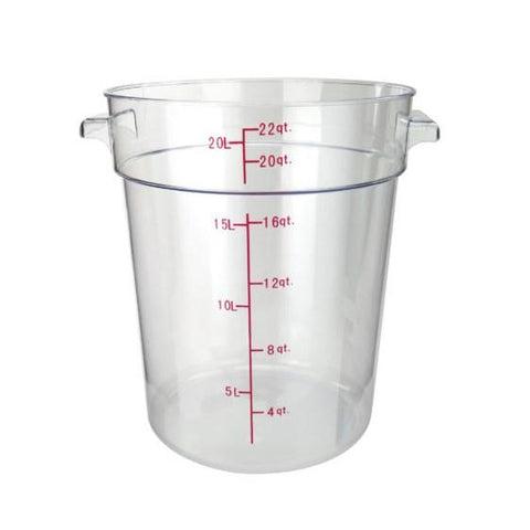 Winco PCRC-22 Round Storage Container, Clear Polycarbonate, 22 Qt