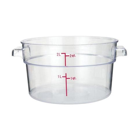 Winco PCRC-2 Round Storage Container, Clear Polycarbonate, 2 Qt