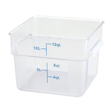 Winco PCSC-12C Square Storage Container, Clear Polycarbonate, 12 Qt