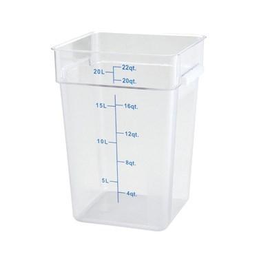 Winco PCSC-22C Square Storage Container, Clear Polycarbonate, 22 Qt