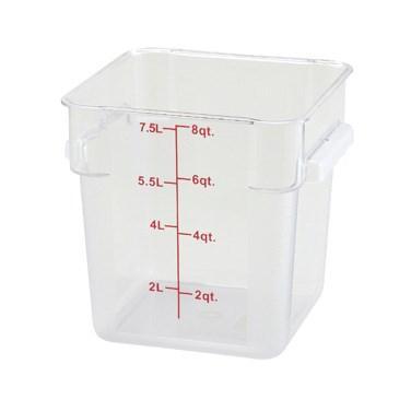 Winco PCSC-8C Square Storage Container, Clear Polycarbonate, 8 Qt