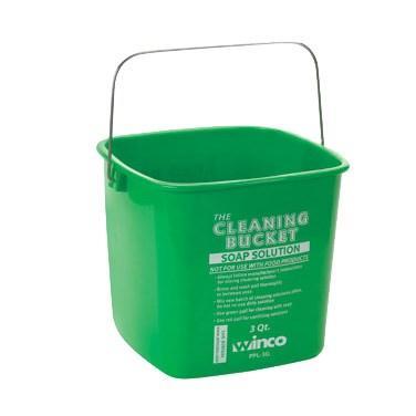 Winco PPL-3G Cubo de limpieza, jabón verde, 3 cuartos