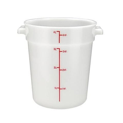 Winco PPRC-4W Round Storage Container, White, Polypropylene, 4 Qt