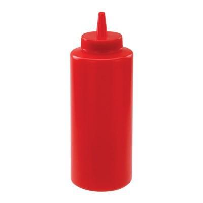 Winco PSB-12R Regular Squeeze Bottles, 12 Oz, Red