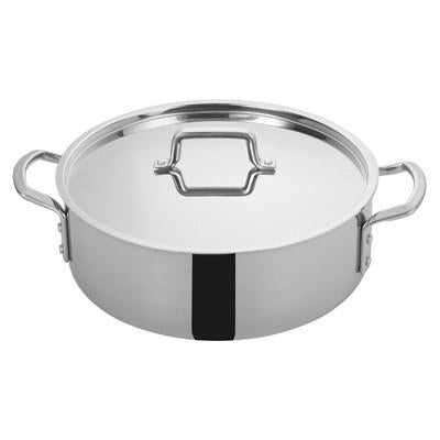 Winco TGBZ-12 Tri-Ply Induction Ready Brazier with Cover 12 Qt