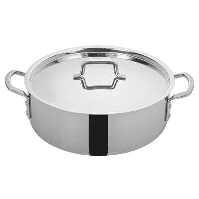 Winco TGBZ-14 Tri-Ply Induction Ready Brazier with Cover 14 Qt