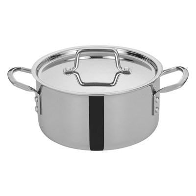 Winco TGSP-4 Tri-Ply Induction Ready Stock Pot with Cover 4.5 Qt