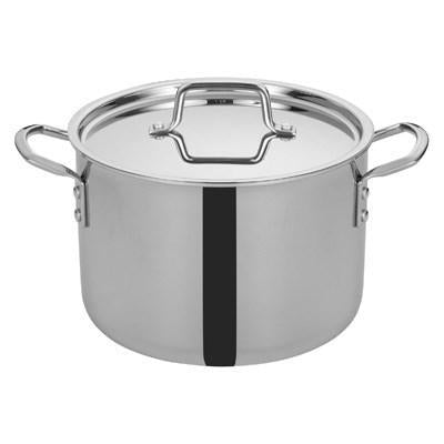 Winco TGSP-8 Tri-Ply Induction Ready Stock Pot with Cover 8 Qt