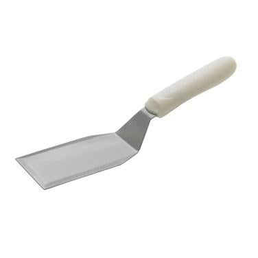 Winco TWP-61 Hamburger Turner With Offset, White Polypropylene Handle, 5-1/8” X 2-7/8” Blade