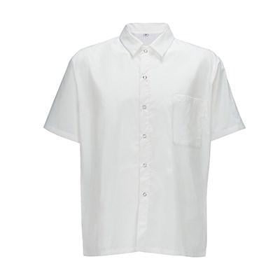 Winco UNF-1W3XL Camisa de chef (3XL), mezcla de polialgodón blanco de manga corta