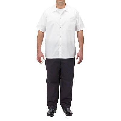 Winco UNF-2KL Pantalones de chef de ajuste relajado (grande, mezcla de polialgodón negro)