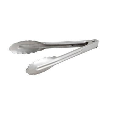 Winco UT-7 Stainless Steel Utility Tongs, Heavyweight, 7”