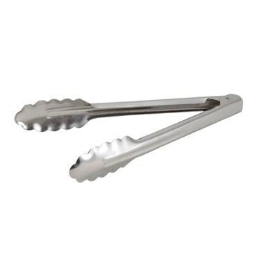 Winco UT-9 Stainless Steel Utility Tongs, Heavyweight, 9"