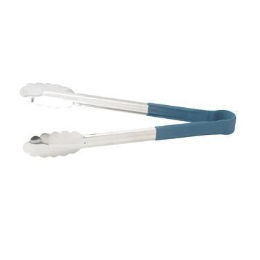 Winco UTPH-12B Heat Resistant Heavy-Duty Utility Tongs With Polypropylene Handle, 12”, Blue