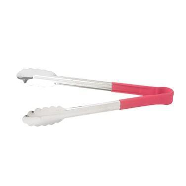 Winco UTPH-16R Heat Resistant Heavy-Duty Utility Tongs With Polypropylene Handle, 16", Red