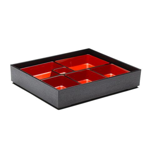 Eden WZ12/B Japanese Lunch Bento Box 6 Compartment