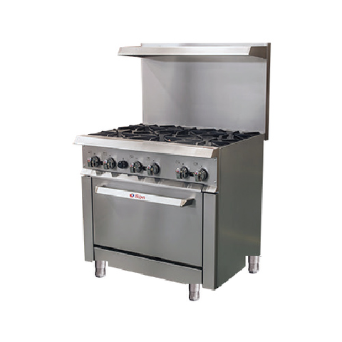 Ikon IR-6-36 Range, Gas, 35.9" W x 31.4" D, (6) 30,000 BTU Burners