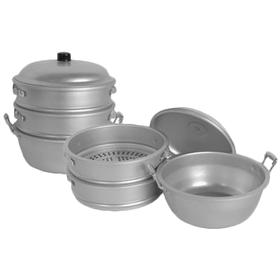 Thunder Group ALST006 Aluminum Steamer Set 13"Dia. x 19.5H