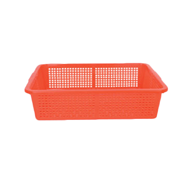 Thunder Group PLFB003 Perforated Rectangular Red Basket 18" x 13.75"