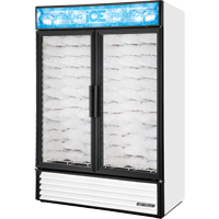 Expositor de hielo de dos secciones con (2) puertas de vidrio