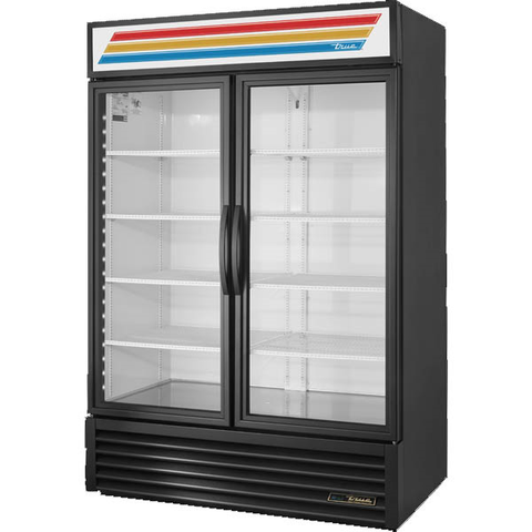 Expositor refrigerado de dos secciones, con (2) puertas de vidrio