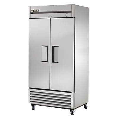 Refrigerador retráctil de dos secciones con (2) puertas batientes de acero inoxidable