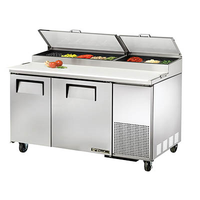 Pizza Prep, Two Section, 33-41°F, with Stainless Steel Cover