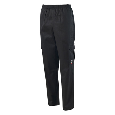 Winco UNF-11KL Cargo Chef Pantalones, pierna recta, con cintura elástica, grande