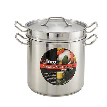 Winco SSDB-20S Stainless Steel Steamer/ Past Cooker 20qt